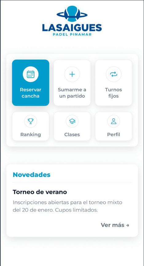 PadelGo en móvil